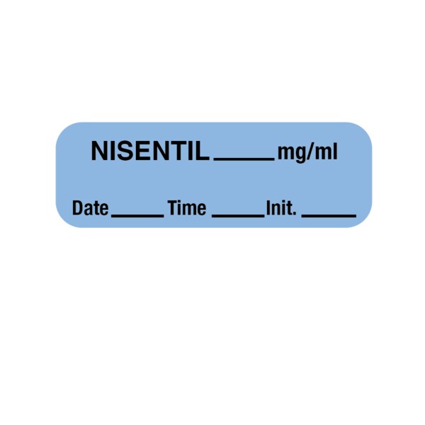 Label, Nisentil 1/2" x 1-1/2" Blue w/Black